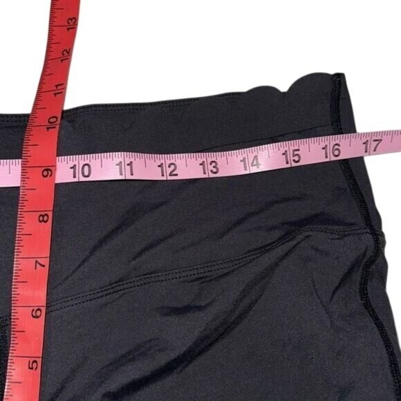 Black Scalloped Edge High-Waisted Leggings XXL JoyLab Nylon/Spandex Blend Stretc - Picture 9 of 10